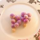 フェルトボールピアス(パープル)