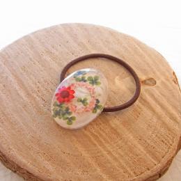 ドライフラワーのヴィンテージ風ヘアゴム