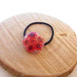 ドライフラワーのヘアゴム(レッド)