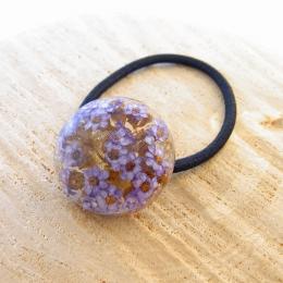 ドライフラワーのヘアゴム(ブルー)