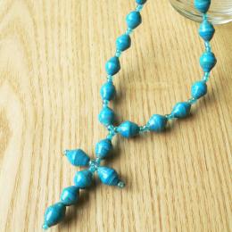 ビーズ クロス ネックレス
