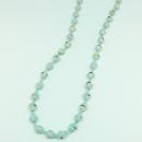 小さめビーズのショートネックレス(ホワイトブルー系)