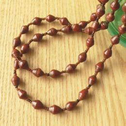 小さめビーズのショートネックレス(ブラウン系)